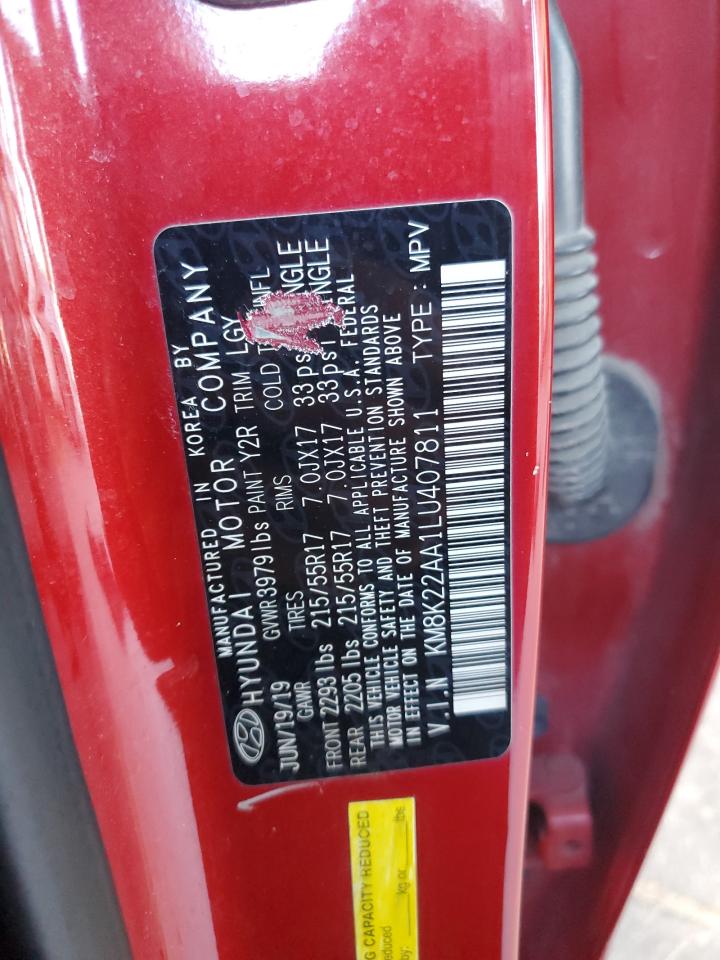 2020 Hyundai Kona Sel VIN: KM8K22AA1LU407811 Lot: 81708525