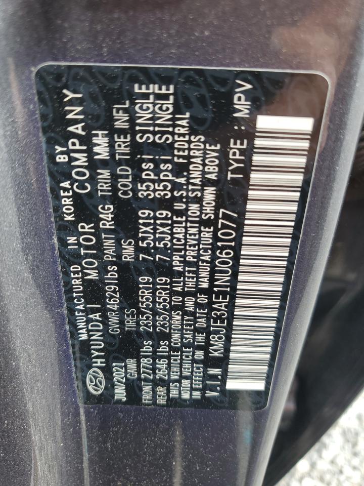 2022 Hyundai Tucson Limited VIN: KM8JE3AE1NU061077 Lot: 81725955