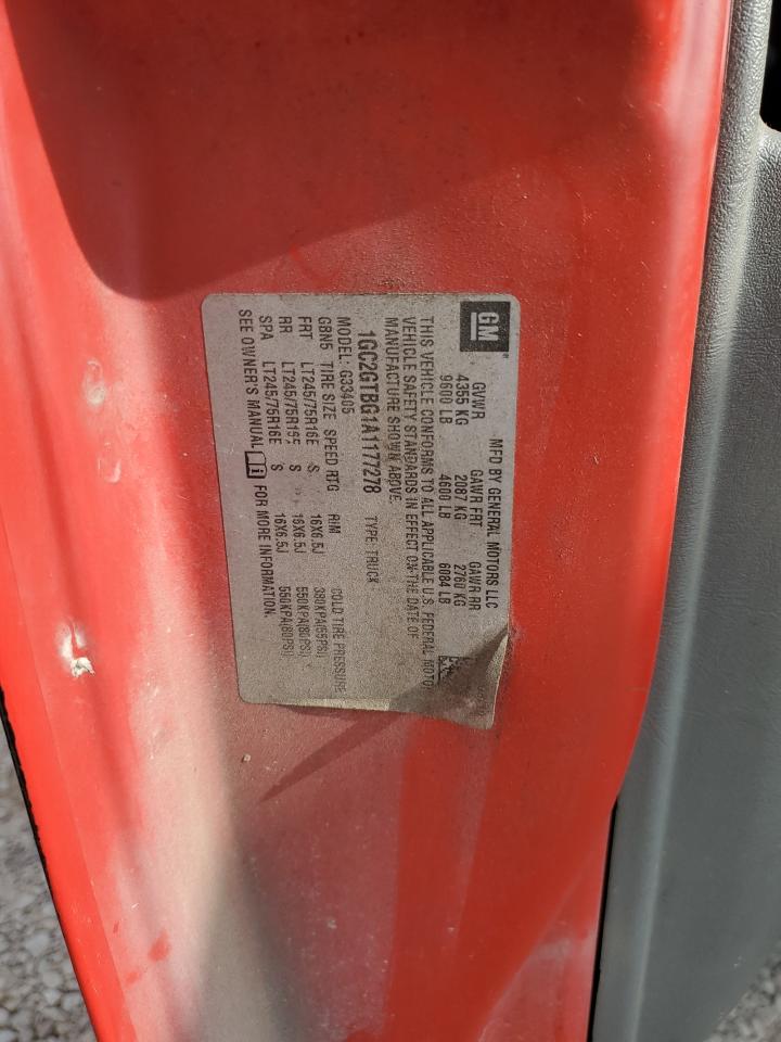 2010 Chevrolet Express G3500 VIN: 1GC2GTBG1A1177278 Lot: 81530865