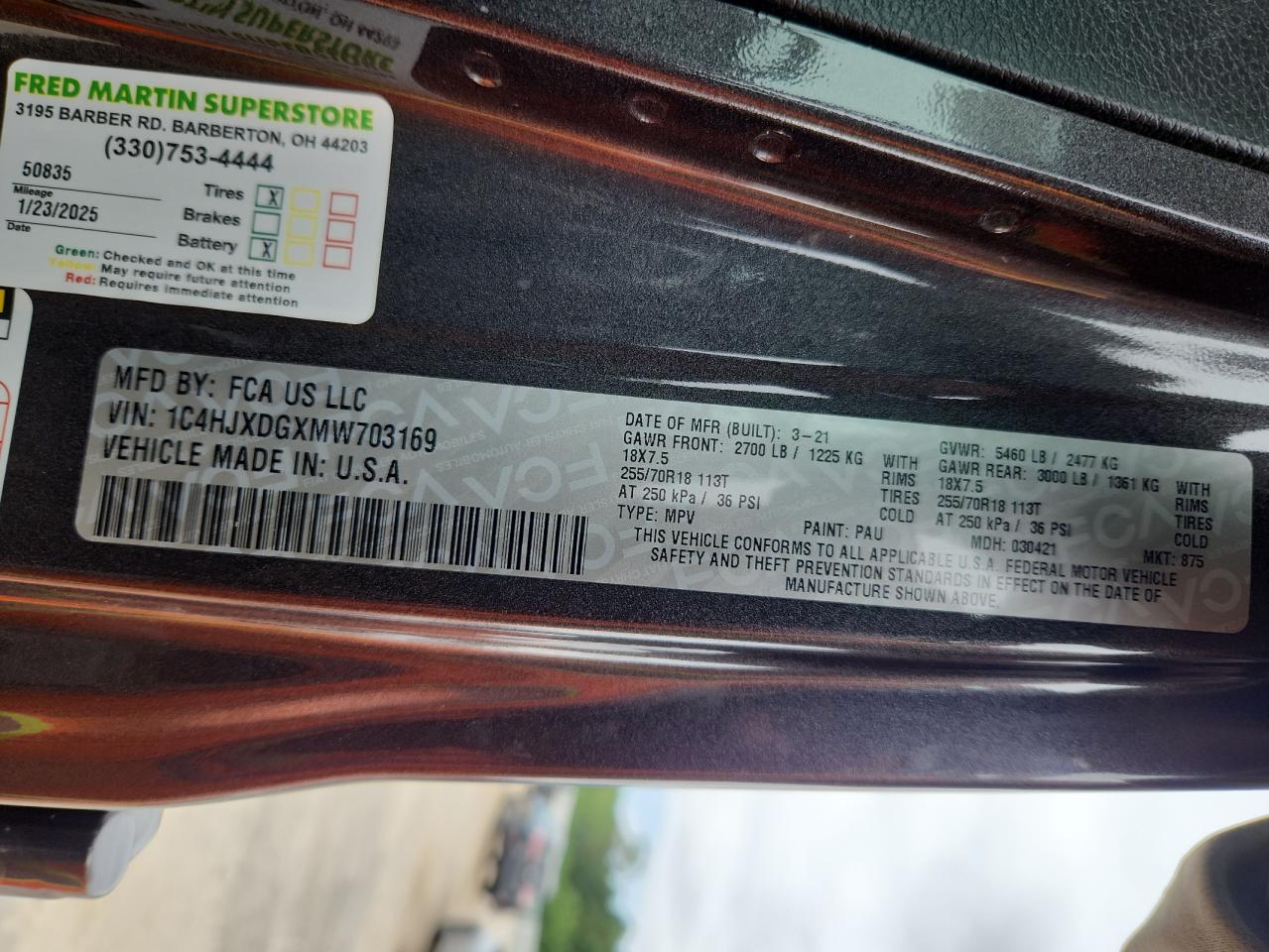 2021 Jeep Wrangler Unlimited Sport VIN: 1C4HJXDGXMW703169 Lot: 71436955