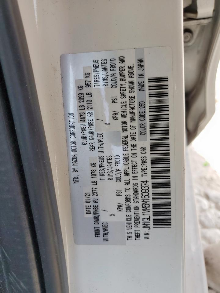 2021 Mazda 6 Touring VIN: JM1GL1VM6M1609374 Lot: 81010765