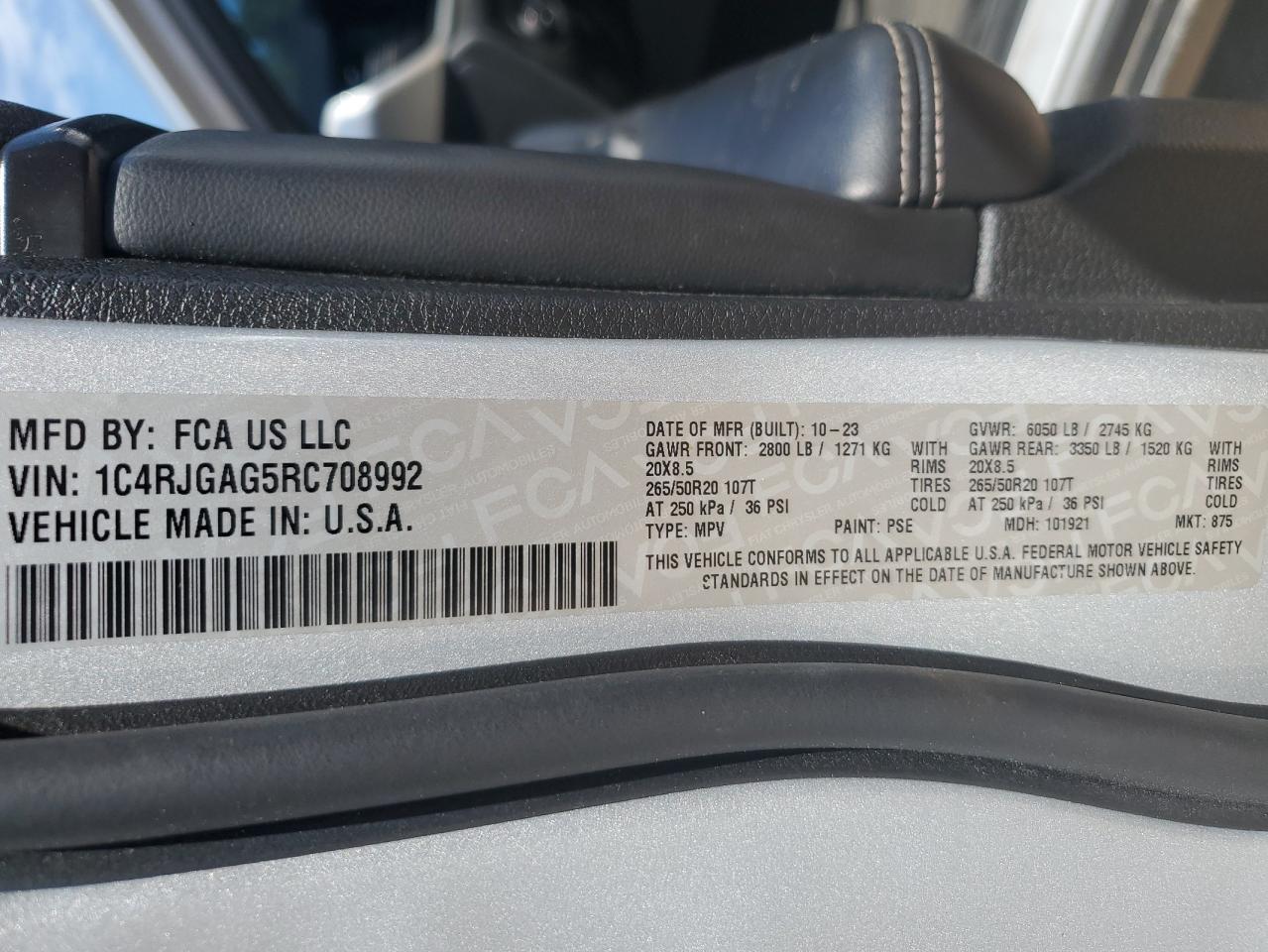 2024 Jeep Grand Cherokee Laredo VIN: 1C4RJGAG5RC708992 Lot: 71166615