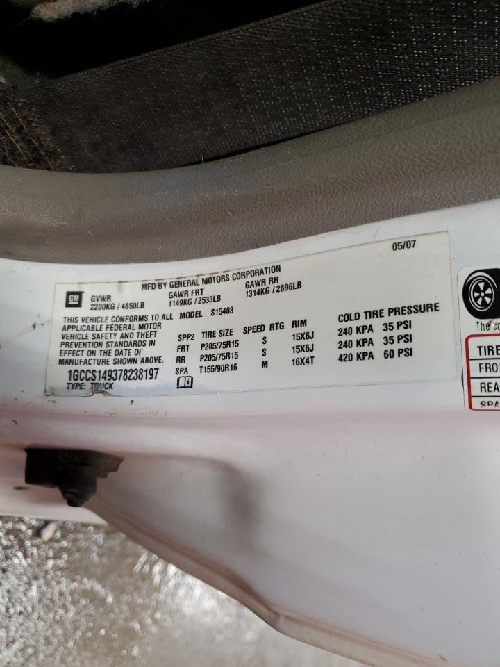 2007 Chevrolet Colorado VIN: 1GCCS149378238197 Lot: 83855065