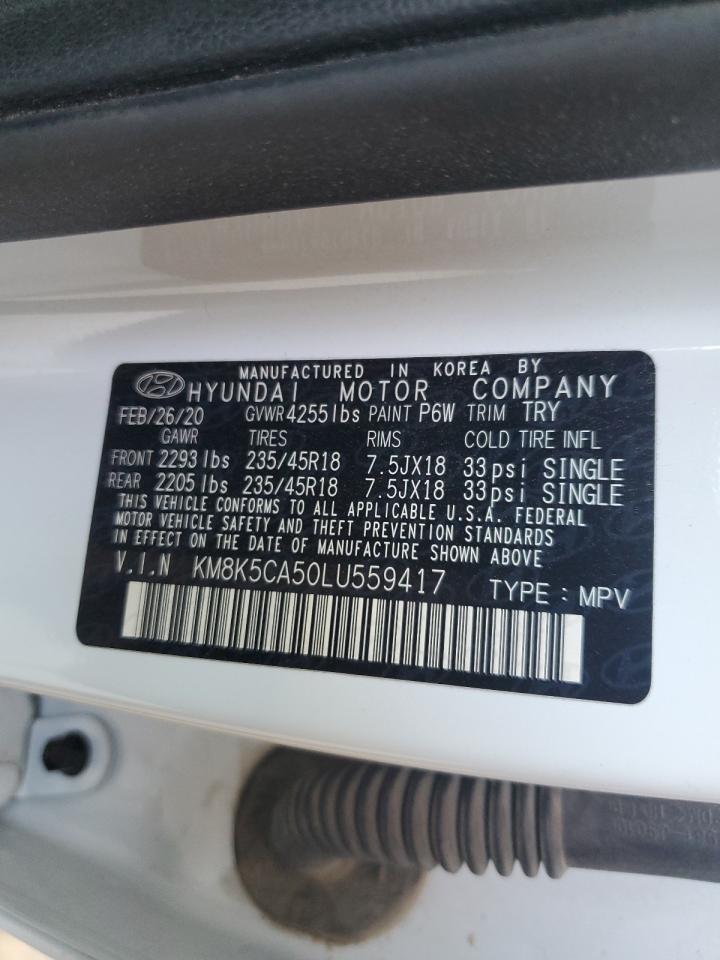 2020 Hyundai Kona Ultimate VIN: KM8K5CA50LU559417 Lot: 84174525
