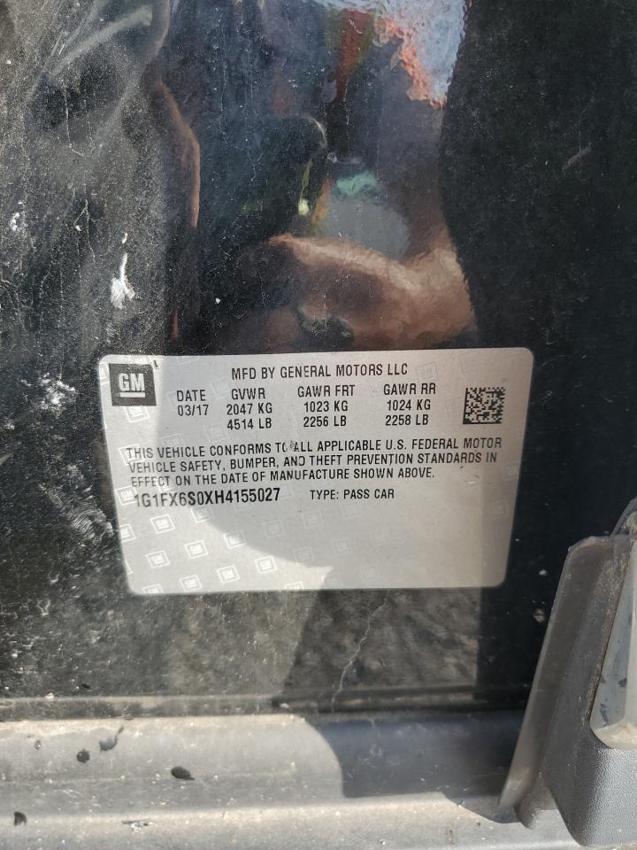 2017 Chevrolet Bolt Ev Premier VIN: 1G1FX6S0XH4155027 Lot: 81577145