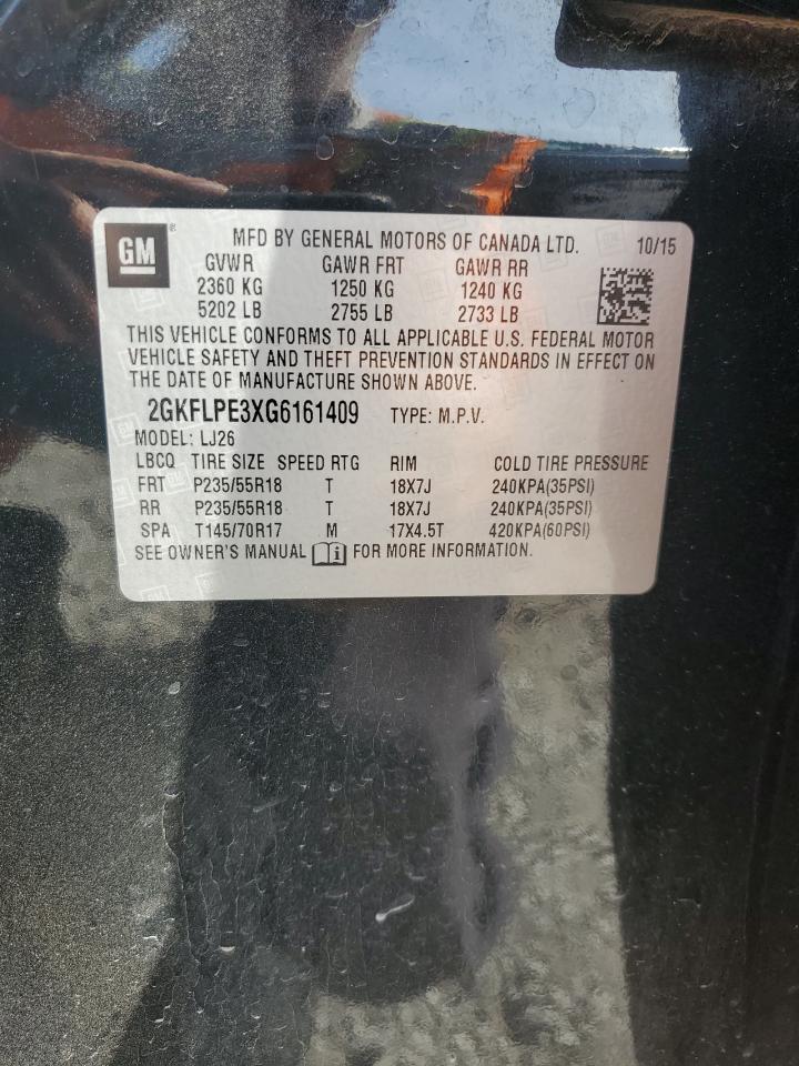 2016 GMC Terrain Slt VIN: 2GKFLPE3XG6161409 Lot: 81231365