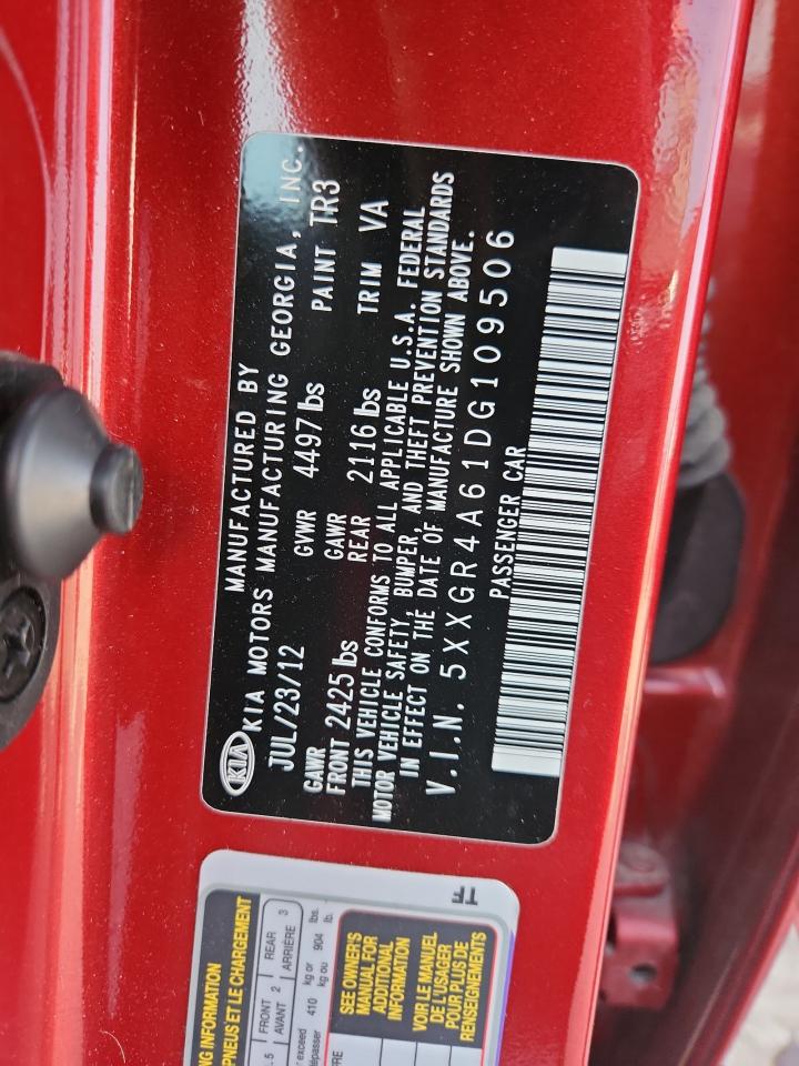 2013 Kia Optima Sx VIN: 5XXGR4A61DG109506 Lot: 81033955