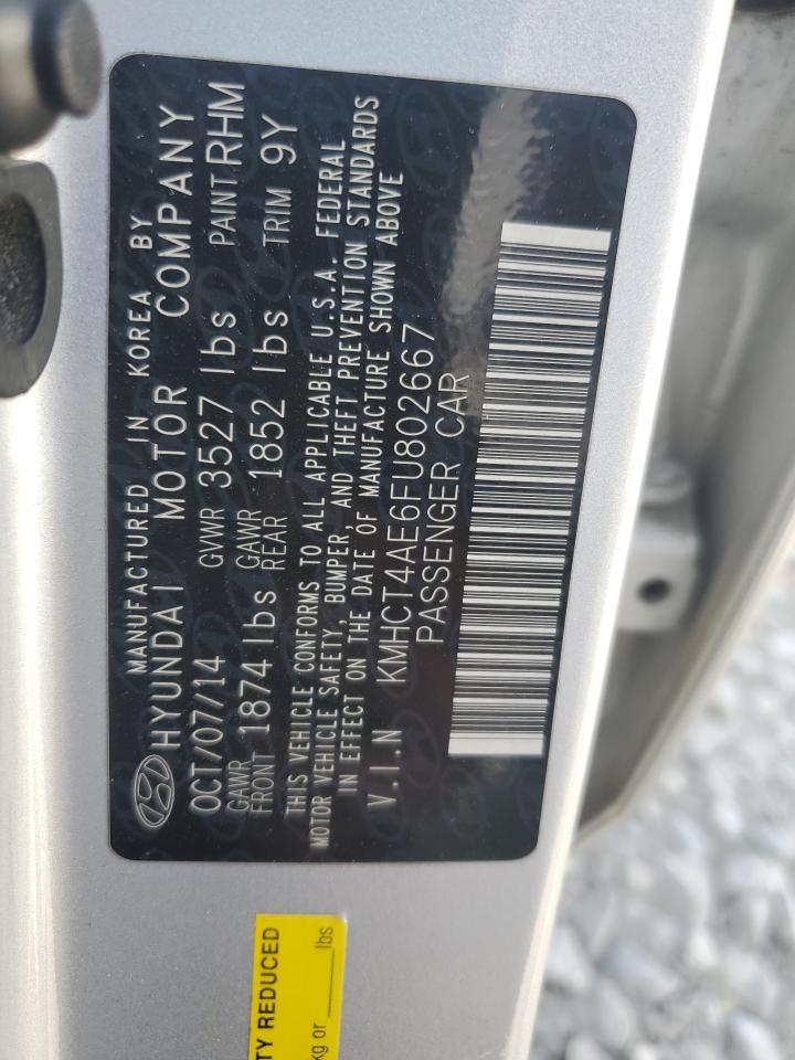 2015 Hyundai Accent Gls VIN: KMHCT4AE6FU802667 Lot: 71167735