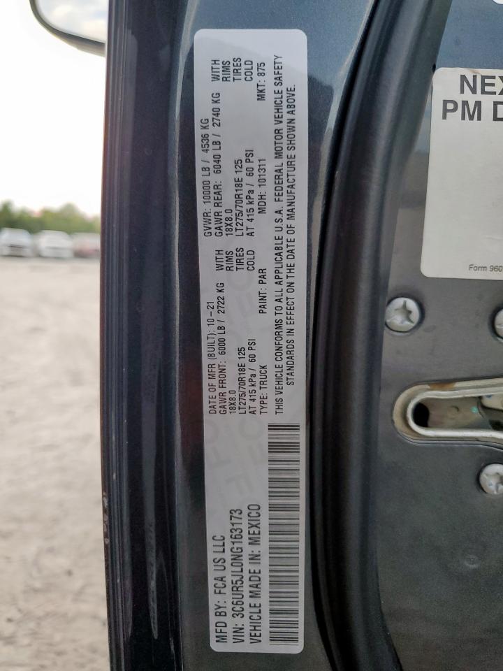 2022 Ram 2500 Big Horn/Lone Star VIN: 3C6UR5JL0NG163173 Lot: 80914815