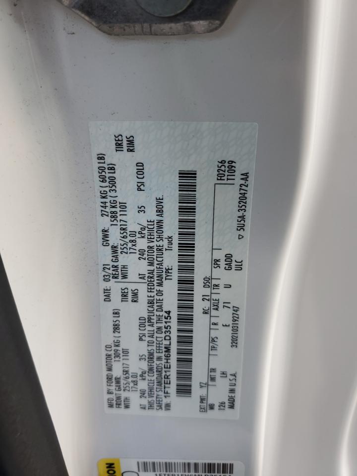 2021 Ford Ranger Xl VIN: 1FTER1EH6MLD35154 Lot: 81401445