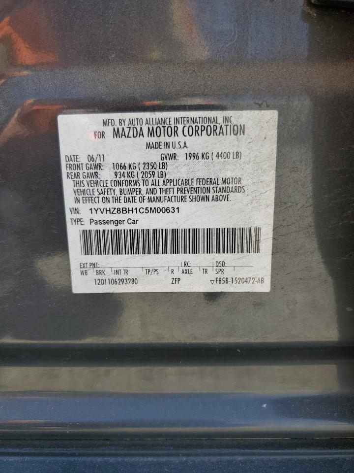 2012 Mazda 6 I VIN: 1YVHZ8BH1C5M00631 Lot: 81275715