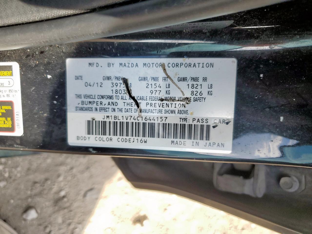 2012 Mazda 3 I VIN: JM1BL1V74C1644157 Lot: 80749145