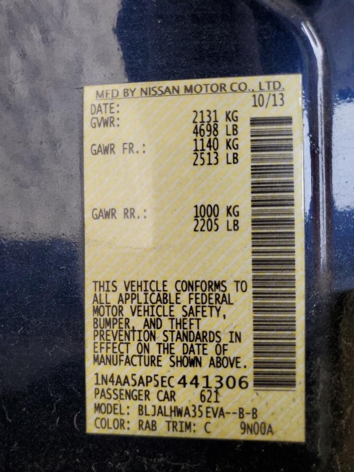 2014 Nissan Maxima S VIN: 1N4AA5AP5EC441306 Lot: 80734435