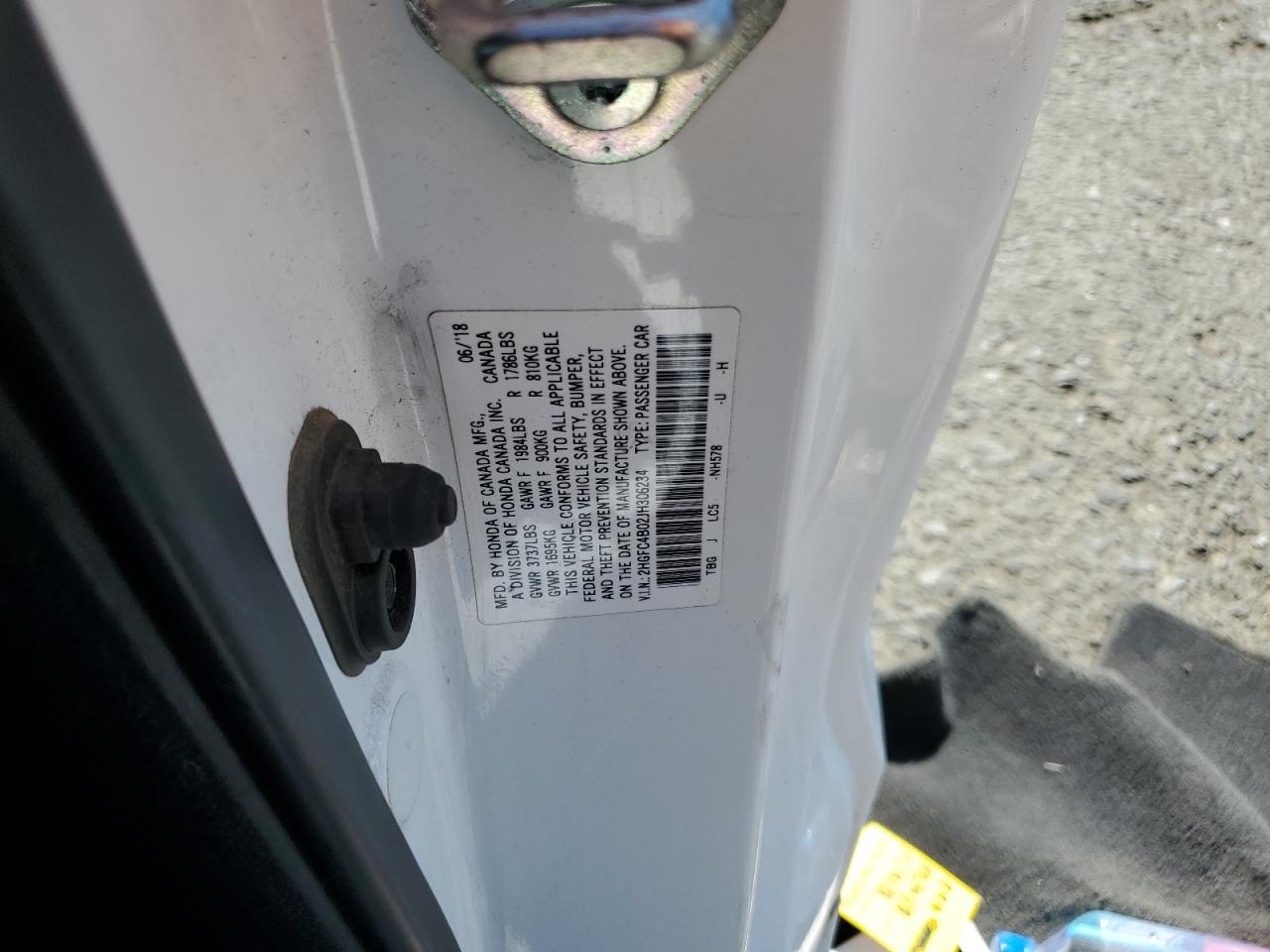 2018 Honda Civic Lx VIN: 2HGFC4B02JH306234 Lot: 82076905