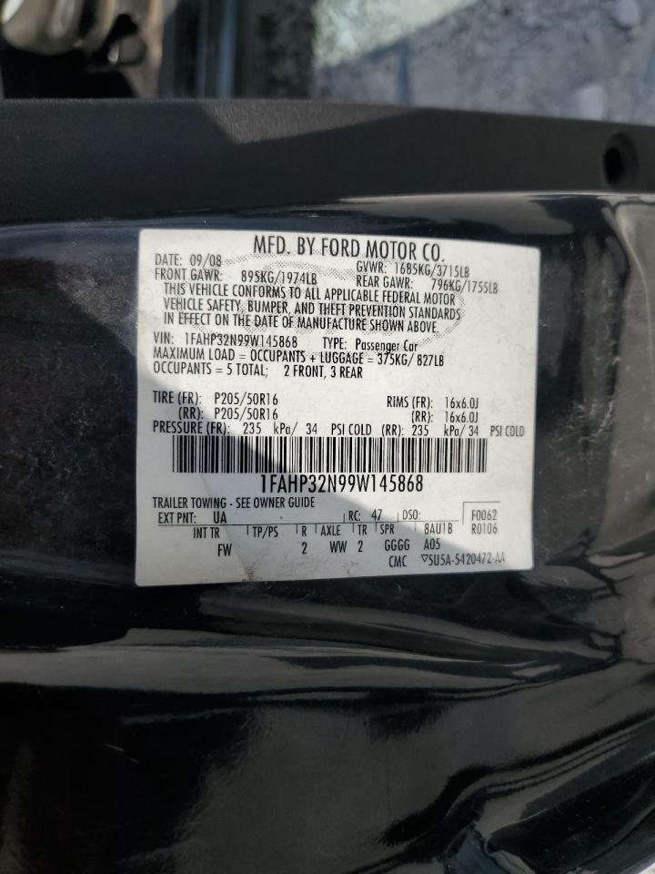 2009 Ford Focus Se VIN: 1FAHP32N99W145868 Lot: 80796155