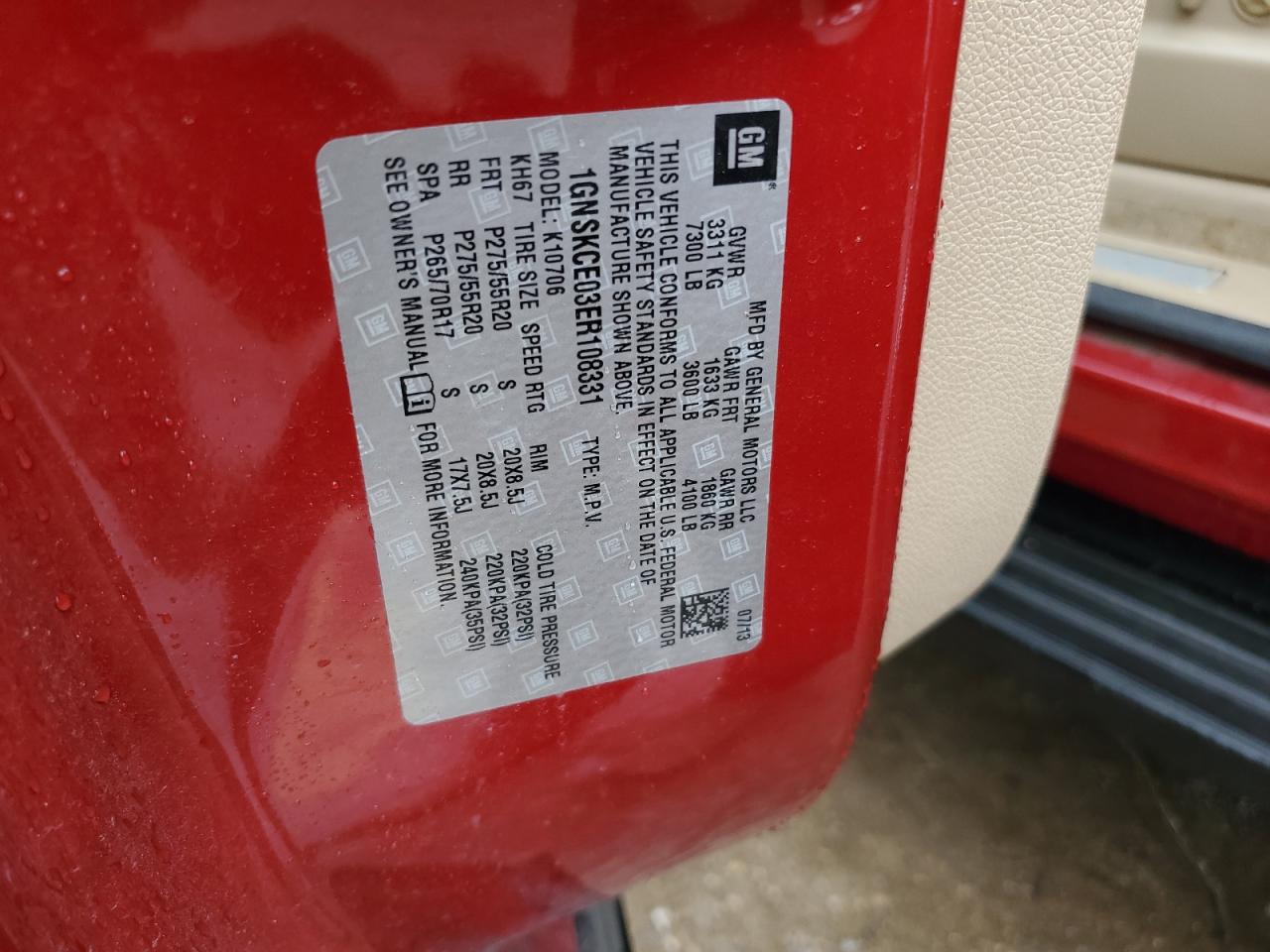 2014 Chevrolet Tahoe K1500 Ltz VIN: 1GNSKCE03ER108331 Lot: 80713035