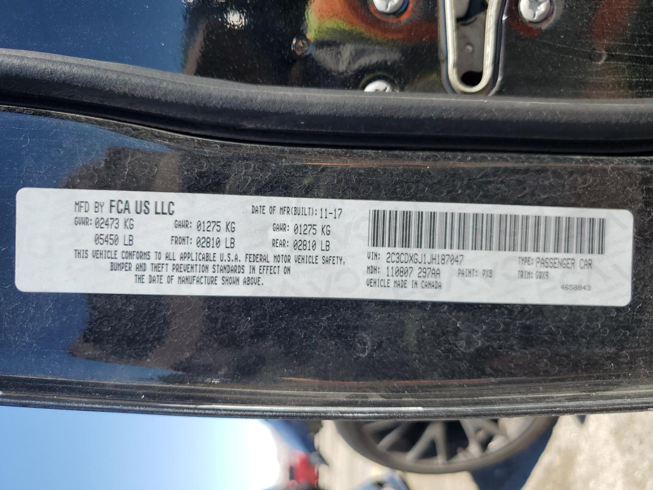 2018 Dodge Charger R/T 392 VIN: 2C3CDXGJ1JH187047 Lot: 72019625