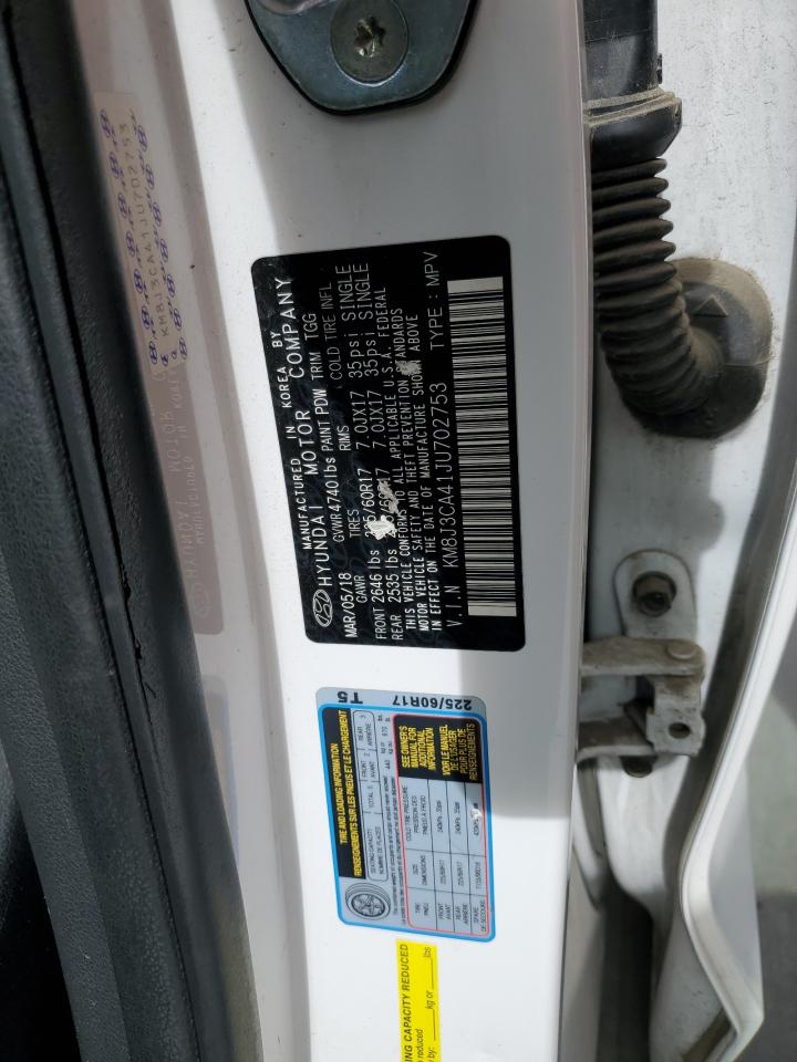 2018 Hyundai Tucson Sel VIN: KM8J3CA41JU702753 Lot: 84787105