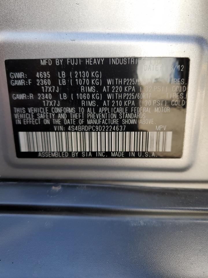 2013 Subaru Outback 3.6R Limited VIN: 4S4BRDPC9D2224637 Lot: 80350075