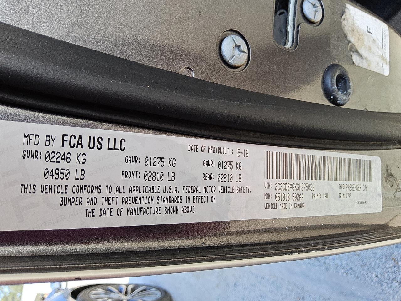 2016 Dodge Challenger Sxt VIN: 2C3CDZAGXGH275032 Lot: 80899325