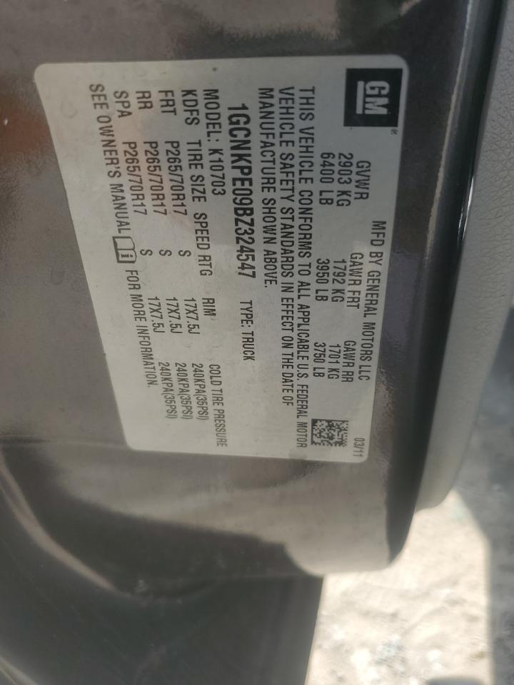 2011 Chevrolet Silverado K1500 VIN: 1GCNKPE09BZ324547 Lot: 83781745