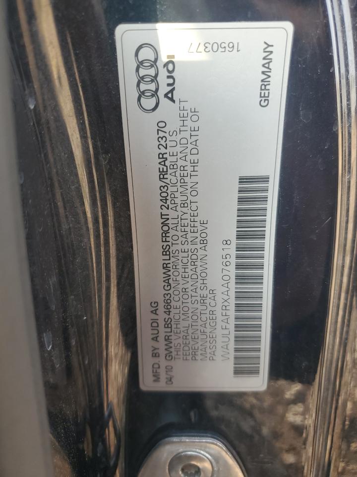 2010 Audi A5 Premium Plus VIN: WAULFAFRXAA076518 Lot: 71053395