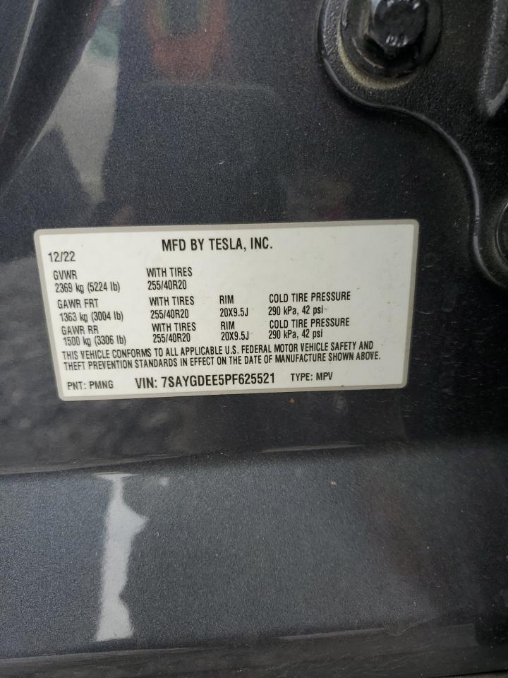 2023 Tesla Model Y VIN: 7SAYGDEE5PF625521 Lot: 83923455