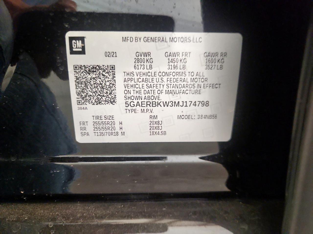 2021 Buick Enclave Essence VIN: 5GAERBKW3MJ174798 Lot: 81667785