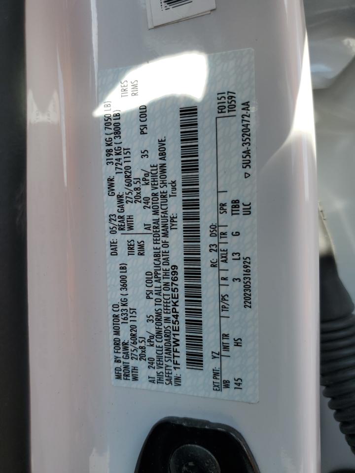 2023 Ford F150 Supercrew VIN: 1FTFW1E54PKE57699 Lot: 81197995