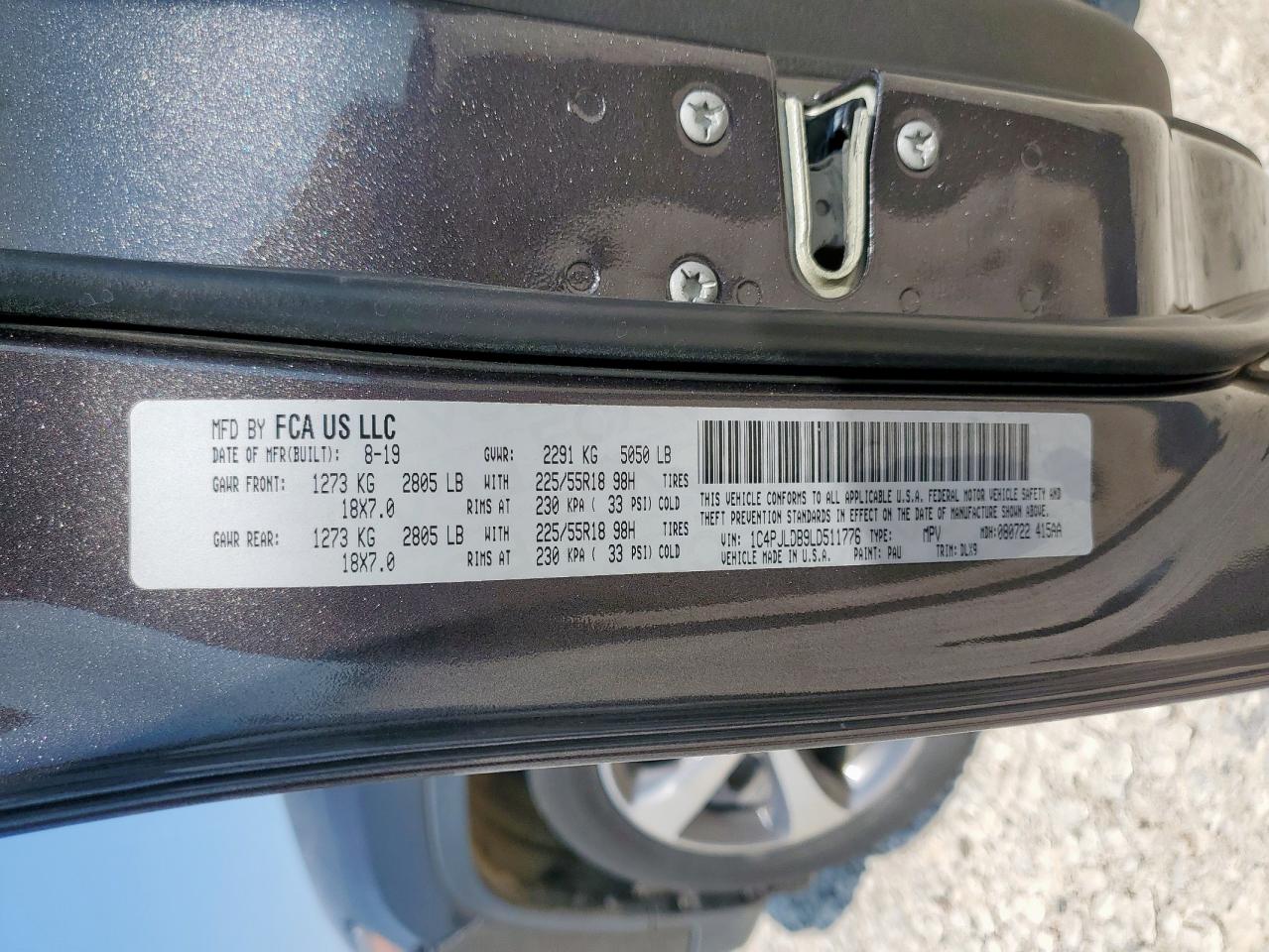 2020 Jeep Cherokee Limited VIN: 1C4PJLDB9LD511776 Lot: 80866525