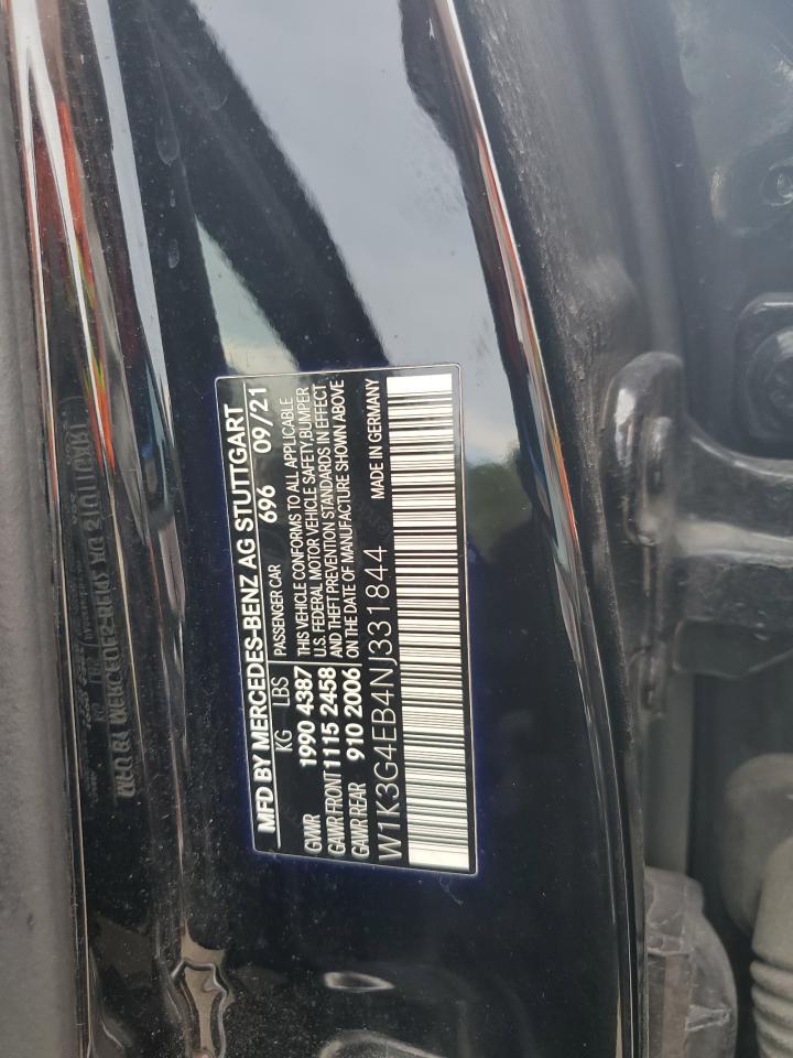 2022 Mercedes-Benz A 220 VIN: W1K3G4EB4NJ331844 Lot: 71209365