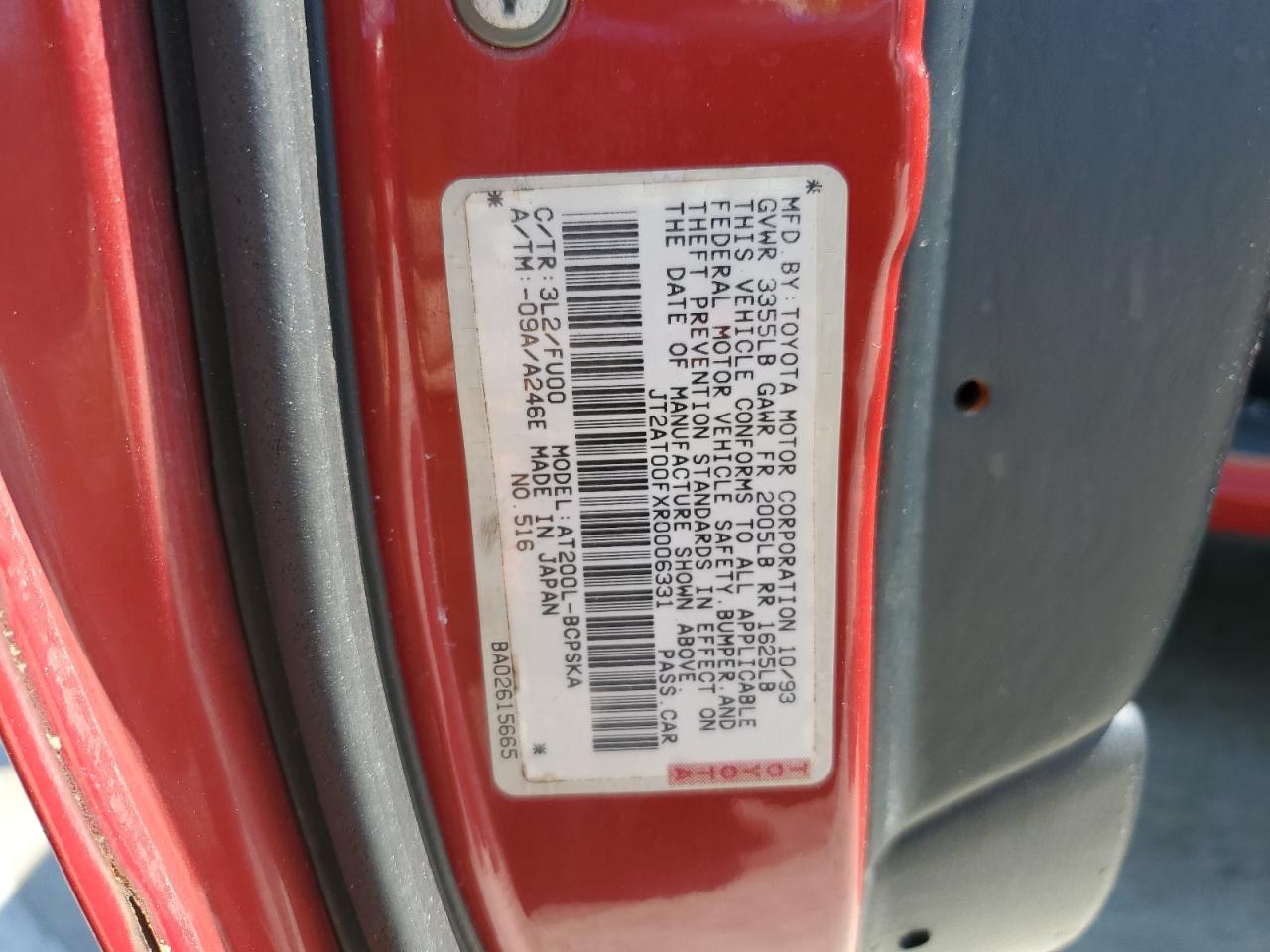 1994 Toyota Celica St VIN: JT2AT00FXR0006331 Lot: 80370075