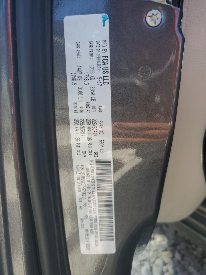 2017 Dodge Grand Caravan Sxt VIN: 2C4RDGCG7HR766614 Lot: 71858095