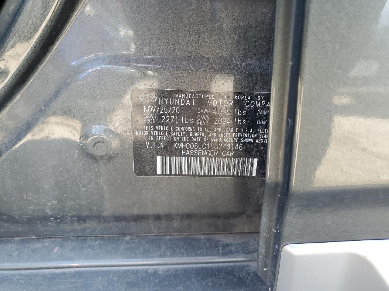 2020 Hyundai Ioniq Limited VIN: KMHC05LC1LU243146 Lot: 80167855