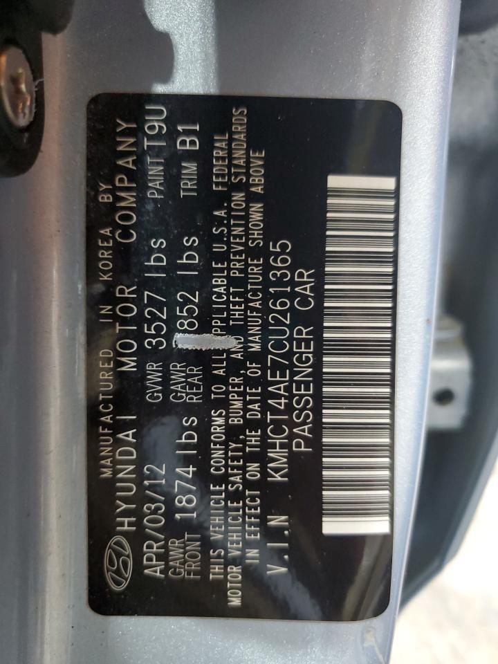 2012 Hyundai Accent Gls VIN: KMHCT4AE7CU261365 Lot: 83823885