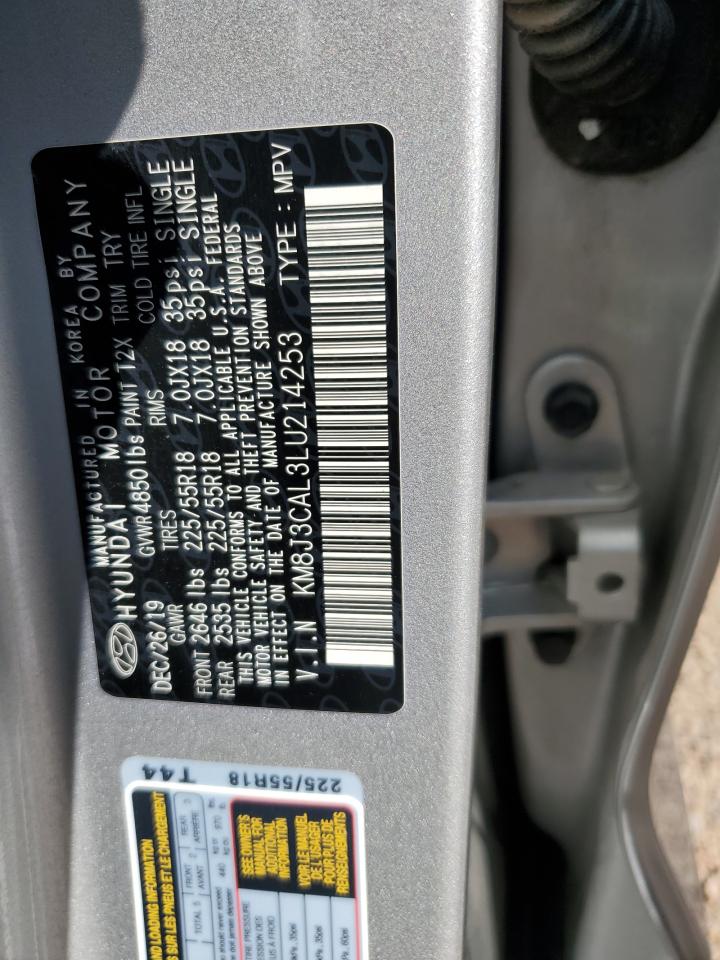 2020 Hyundai Tucson Limited VIN: KM8J3CAL3LU214253 Lot: 80852225