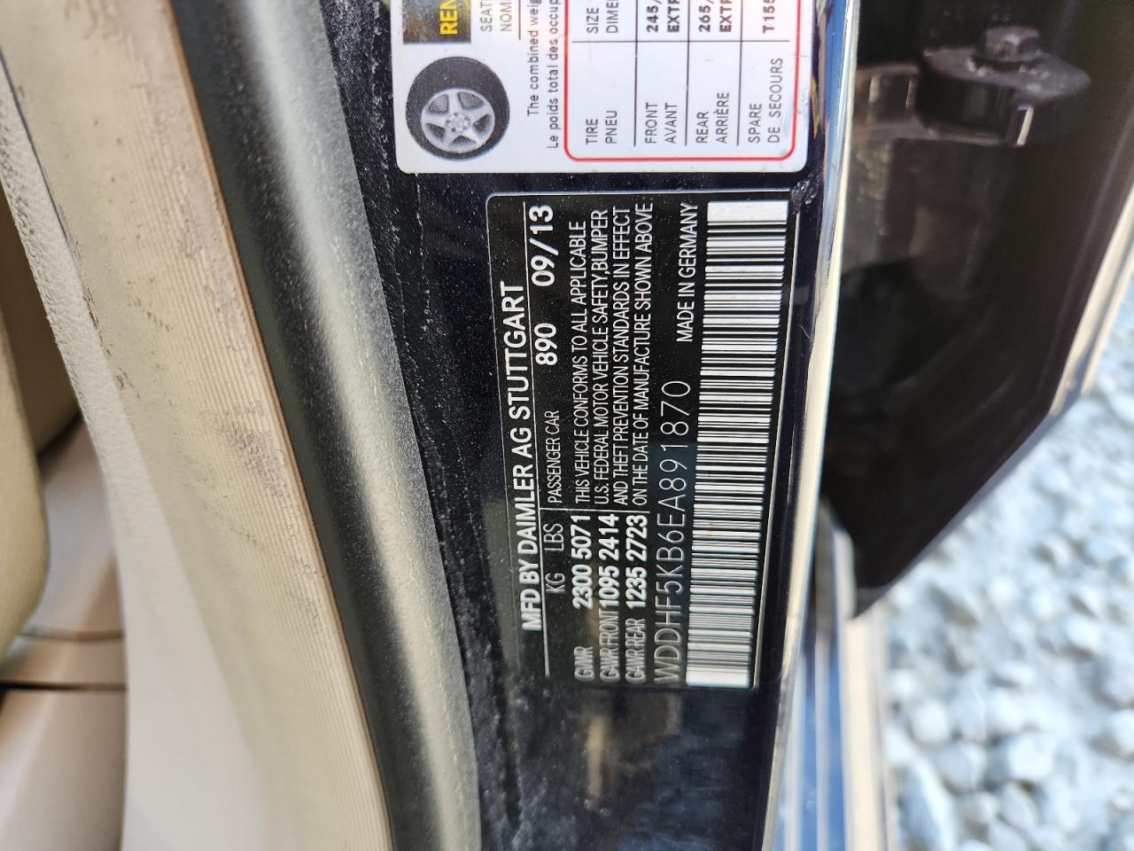 2014 Mercedes-Benz E 350 VIN: WDDHF5KB6EA891870 Lot: 70233965