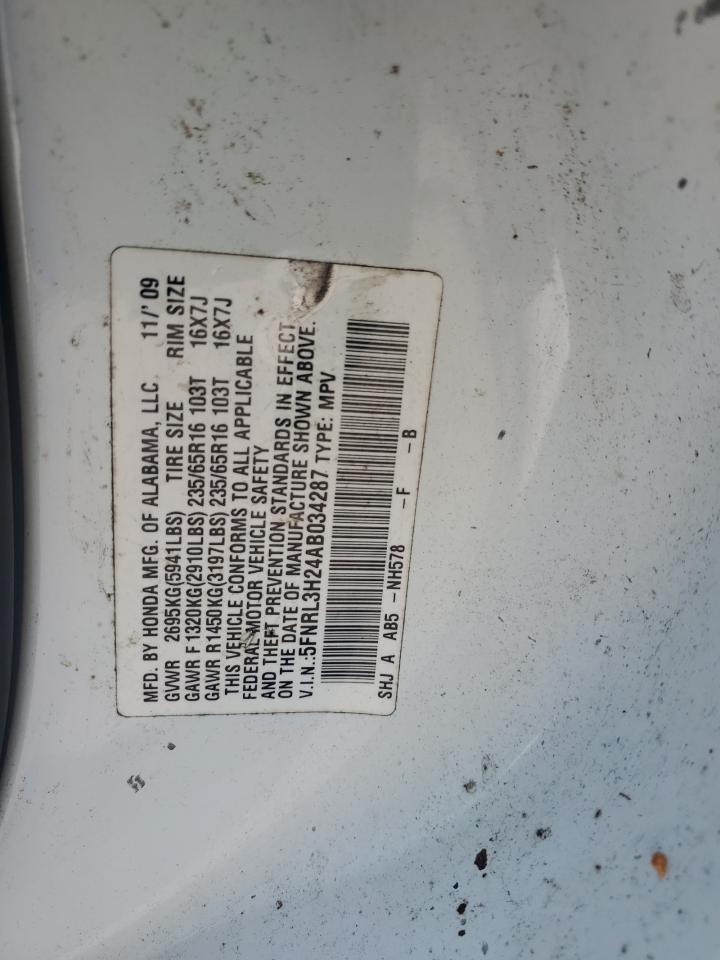 2010 Honda Odyssey Lx VIN: 5FNRL3H24AB034287 Lot: 84618175