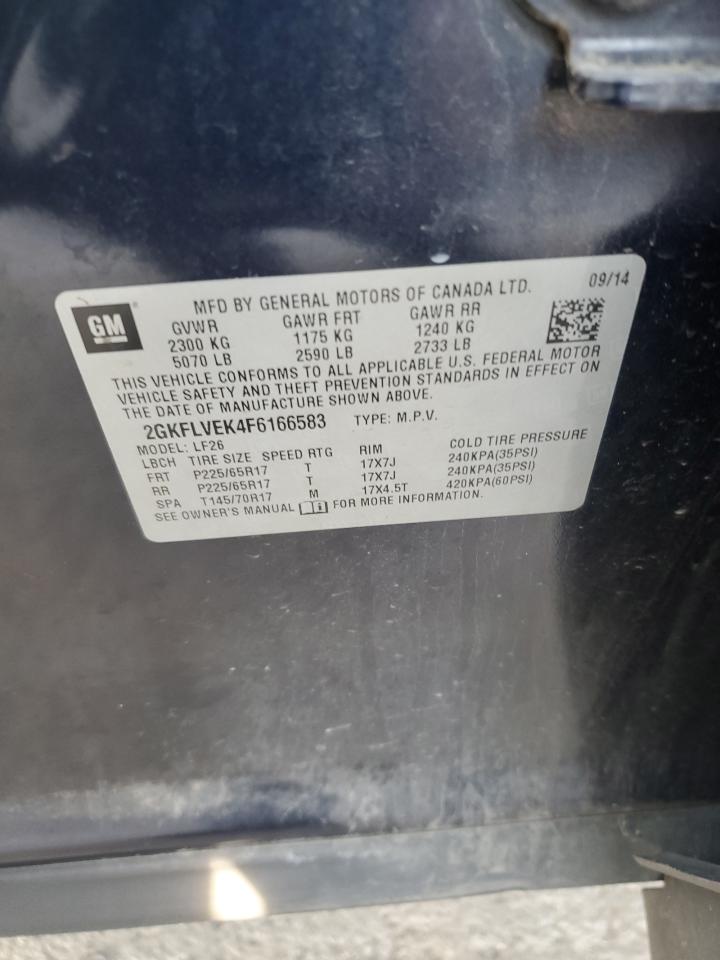 2015 GMC Terrain Sle VIN: 2GKFLVEK4F6166583 Lot: 80493135