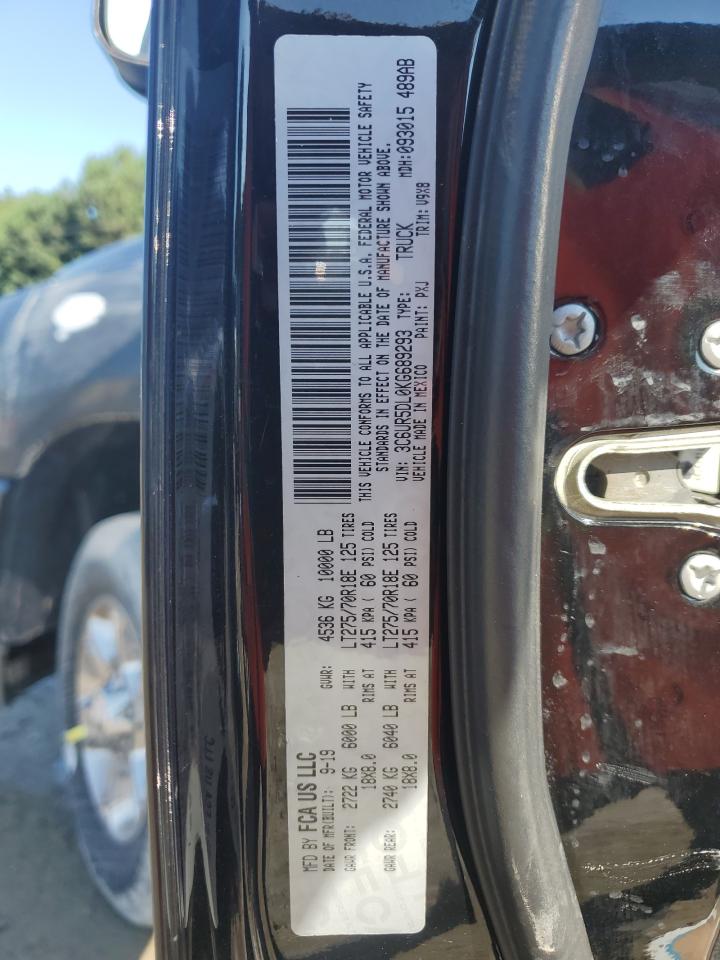 2019 Ram 2500 Big Horn VIN: 3C6UR5DL0KG689293 Lot: 80202395