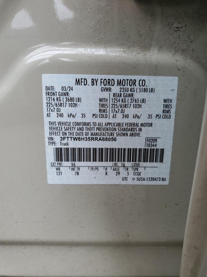 2024 Ford Maverick Xlt VIN: 3FTTW8H35RRA68056 Lot: 72043255