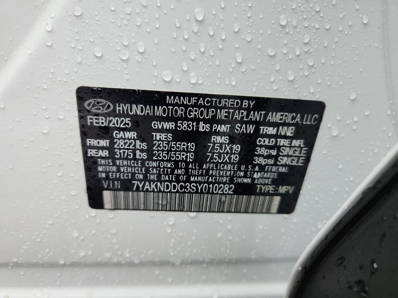 2025 Hyundai Ioniq 5 Sel VIN: 7YAKNDDC3SY010282 Lot: 82136015