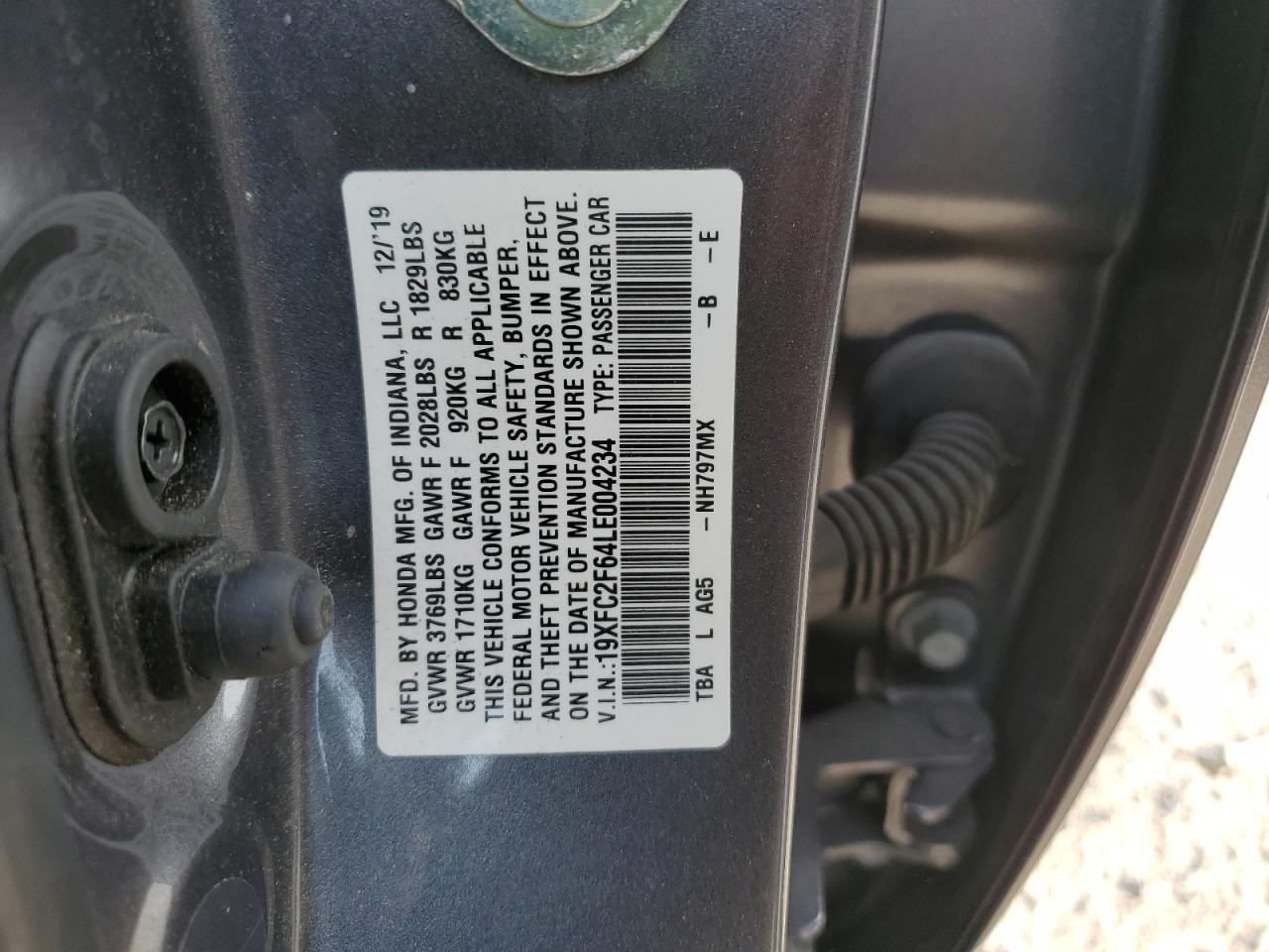 2020 Honda Civic Lx VIN: 19XFC2F64LE004234 Lot: 72002615