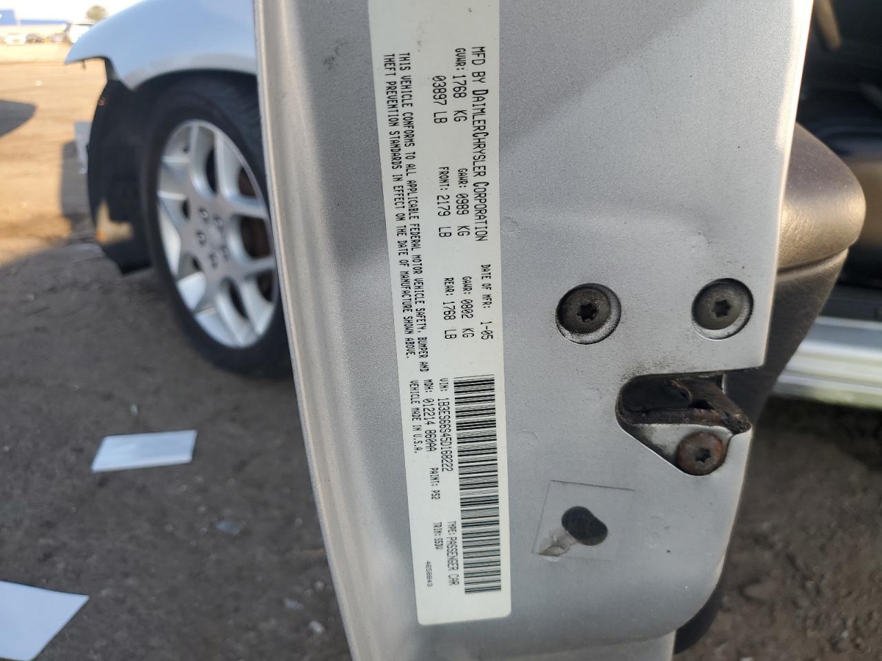 2005 Dodge Neon Srt-4 VIN: 1B3ES66S45D168222 Lot: 81183955