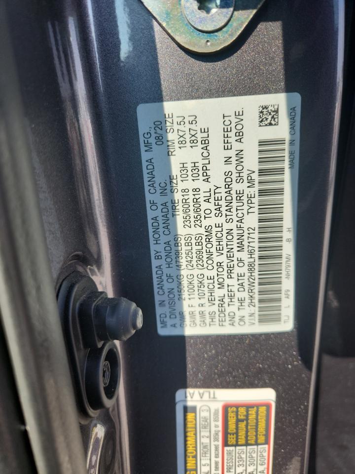 2020 Honda Cr-V Exl VIN: 2HKRW2H88LH671712 Lot: 80917795