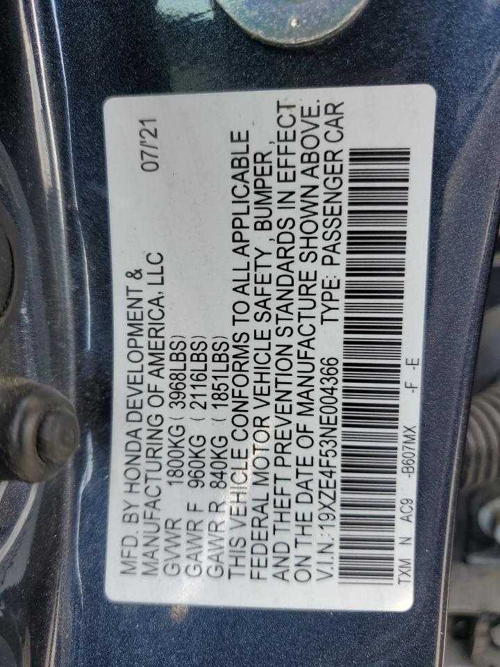 2022 Honda Insight Ex VIN: 19XZE4F53NE004366 Lot: 71305445