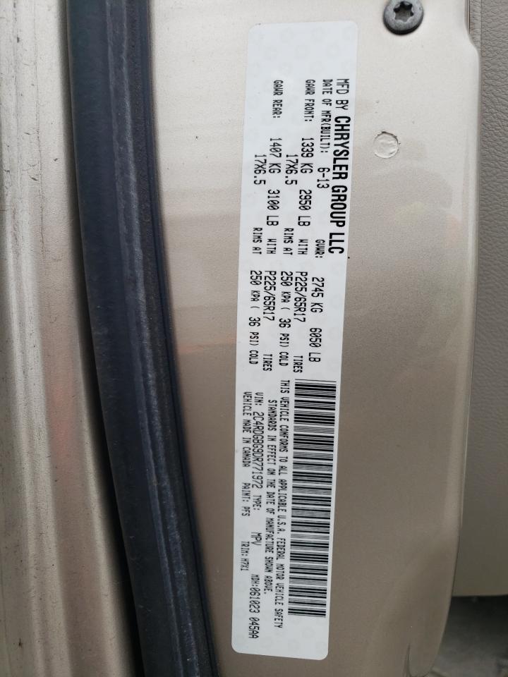 2013 Dodge Grand Caravan Se VIN: 2C4RDGBG9DR771972 Lot: 72099355