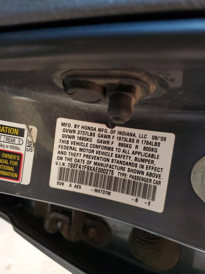 2010 Honda Civic Exl VIN: 19XFA1F9XAE000275 Lot: 70213055