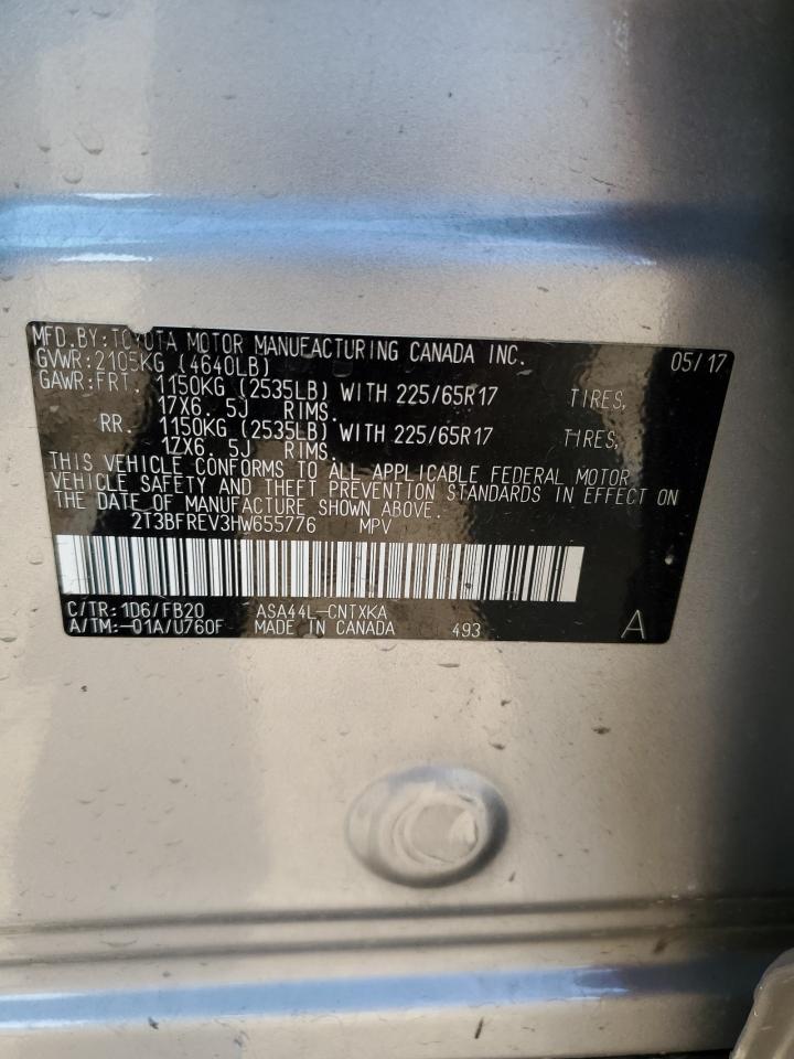 2017 Toyota Rav4 Le VIN: 2T3BFREV3HW655776 Lot: 84644225