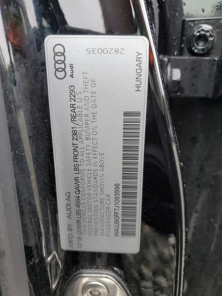 2018 Audi A3 Premium Plus VIN: WAUJ8GFF7J1093996 Lot: 71361475